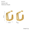 Wholesale Women's Multilayer Stainless Steel Geometric Fashion Electroplated Earrings