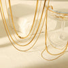 Wholesale Women's Multilayer Stainless Steel Geometric Twist Chain Necklace With Electroplating