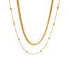 Wholesale Women's Multilayer Stainless Steel Geometric Twist Chain Necklace With Electroplating