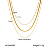 Wholesale Women's Multilayer Stainless Steel Geometric Twist Chain Necklace With Electroplating