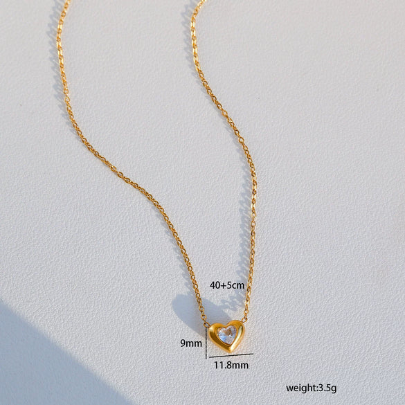 Wholesale Women's Multilayered Gold Necklace With Heartshaped Zircon Pendant Highend Jewelry