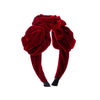 Wholesale Women's Multilayered Gold Velvet Flower Headband With Diamond Design Light Luxury Style