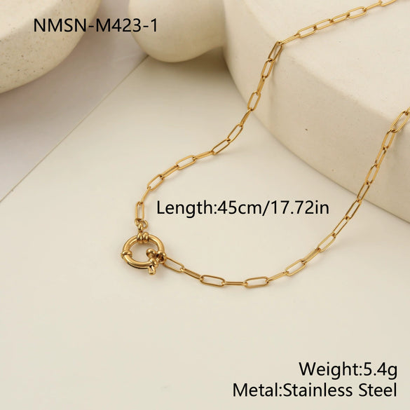 Wholesale Women's Multilayered Pearl Necklace Stainless Steel Geometric Pattern Electroplated Highend Jewelry