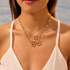 Wholesale Women's Multilayered Pearl Necklace Stainless Steel Geometric Pattern Electroplated Highend Jewelry