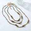 Wholesale Women's Multilayered Stone Beaded Necklace Zinc Alloy Geometric Hand Knitted Old Money Style