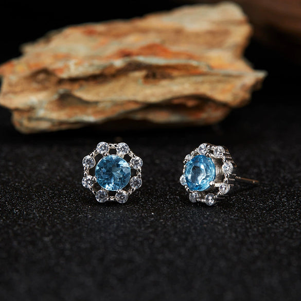 Wholesale Women's Natural Amethyst Citrine Colorful Gemstone Geometric Crystal S925 Sterling Silver Light Luxury Earring Set Jewelry