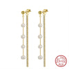 Wholesale Women's Natural Baroque Freshwater Pearl 925 Sterling Silver Geometric Earrings