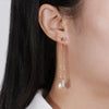 Wholesale Women's Natural Freshwater Pearl Baroque Beaded S925 Sterling Silver Earrings