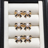 Wholesale Women's Natural Freshwater Pearl Bow Earrings With S925 Sterling Silver Needle And 18K Goldfilled