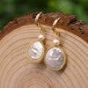 Wholesale Women's Natural Freshwater Pearl Drop Shaped Earrings With Electroplating Treatment