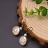Wholesale Women's Natural Freshwater Pearl Drop Shaped Earrings With Electroplating Treatment
