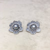 Wholesale Women's Natural Freshwater Pearl Earrings Alloy Inlaid With Artificial And Semiprecious Stones Baking Paint Oblate Shape