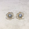 Wholesale Women's Natural Freshwater Pearl Earrings Alloy Inlaid With Artificial And Semiprecious Stones Baking Paint Oblate Shape