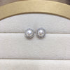 Wholesale Women's Natural Freshwater Pearl Earrings Alloy Inlaid With Artificial Gemstones And Semiprecious Stones Round Shape
