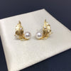 Wholesale Women's Natural Freshwater Pearl Earrings Alloy Inlaid With Gemstones Oblate Shape Highend Fashion