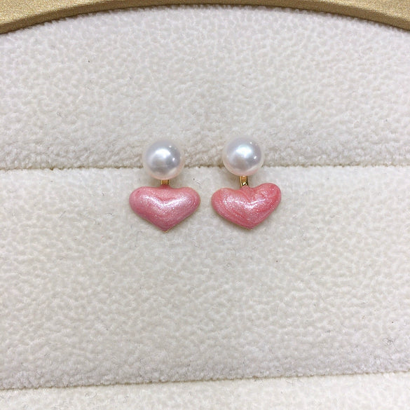 Wholesale Women's Natural Freshwater Pearl Earrings Fashion Flat Round Shape