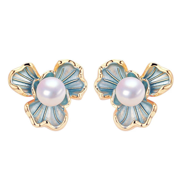 Wholesale Women's Natural Freshwater Pearl Earrings In Flat Round And Bun Round Shapes 18K Goldfilled S925 Sterling Silver