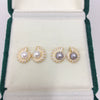 Wholesale Women's Natural Freshwater Pearl Earrings In Oblate Shape S925 Sterling Silver And 18K Goldfilled