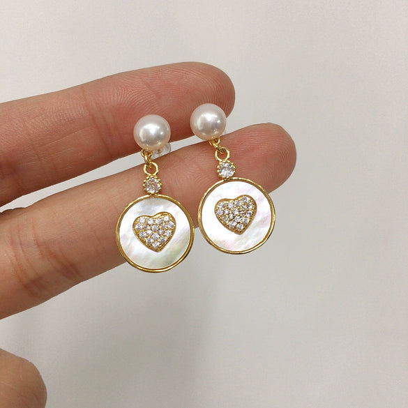 Wholesale Women's Natural Freshwater Pearl Earrings In Oblate Shape S925 Sterling Silver Color Retaining