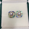 Wholesale Women's Natural Freshwater Pearl Earrings S925 Sterling Silver Needles Oblate Shape