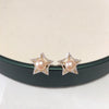 Wholesale Women's Natural Freshwater Pearl Earrings With Alloy Inlaid Gemstones And Fivepointed Star Design