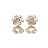 Wholesale Women's Natural Freshwater Pearl Earrings With Cat Claw Design And Oblate Shape