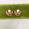 Wholesale Women's Natural Freshwater Pearl Earrings With S925 Sterling Silver Needle And Oblate Shape