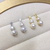 Wholesale Women's Natural Freshwater Pearl Exquisite Multibead Gourd And Oblate Shape Earrings