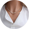 Wholesale Women's Natural Freshwater Pearl Geometric Irregular Inlaid Necklace
