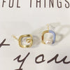 Wholesale Women's Natural Freshwater Pearl Geometric Square Oil Drop Earrings 18K Goldfilled Light Luxury Highend Style