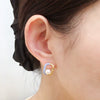 Wholesale Women's Natural Freshwater Pearl Geometric Square Oil Drop Earrings 18K Goldfilled Light Luxury Highend Style