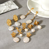 Wholesale Women's Natural Freshwater Pearl Geometric Stainless Steel Electroplated Earrings Minimalist Ins Style Jewelry