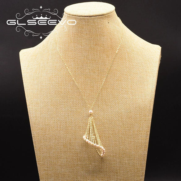 Wholesale Women's Natural Freshwater Pearl Necklace With Baroque Pearl Pendant And Snake Bone Chain Retro Geometric Style Heart Pattern Electroplated