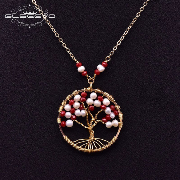 Wholesale Women's Natural Freshwater Pearl Necklace With Baroque Pearl Pendant And Snake Bone Chain Retro Geometric Style Heart Pattern Electroplated