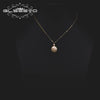 Wholesale Women's Natural Freshwater Pearl Necklace With Baroque Pearl Pendant And Snake Bone Chain Retro Geometric Style Heart Pattern Electroplated