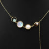 Wholesale Women's Natural Freshwater Pearl Necklace With Crystal Asymmetrical Pendant Geometric Retro Electroplated Jewelry