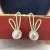 Wholesale Women's Natural Freshwater Pearl Oblate Earrings S925 Sterling Silver 18K Goldfilled