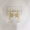 Wholesale Women's Natural Freshwater Pearl Oblate Flat Round Bun Round S925 Sterling Silver 18K Goldfilled Earrings