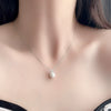 Wholesale Women's Natural Freshwater Pearl Pendant Necklace S925 Sterling Silver Fourleaf Clover Geometric Simple Electroplated