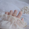 Wholesale Women's Natural Freshwater Pearl Retro Style Geometric Open Ring 14K Goldplated Pure Handmade