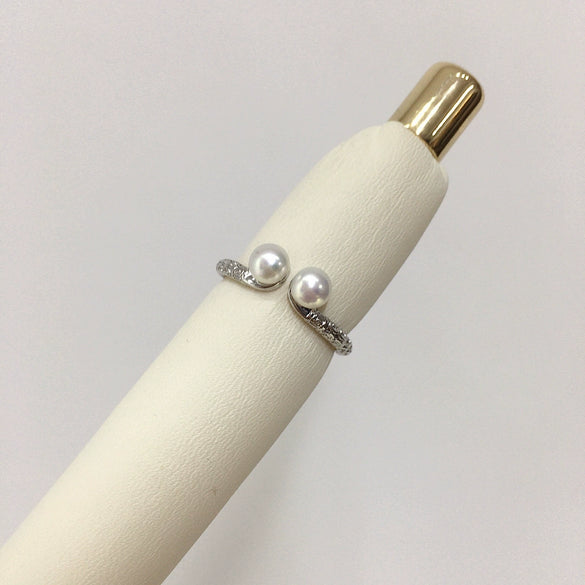 Wholesale Women's Natural Freshwater Pearl Ring Copper With 18K Real Gold Electroplating Flat Round And Rose Buns Round Shape