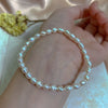 Wholesale Women's Natural Freshwater Pearl Stretch Bracelet With Elastic Cord Nearly Round Shape Simple Style
