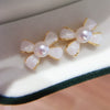 Wholesale Women's Natural Freshwater Pearl Sweet Bow Hypoallergenic 18K Goldfilled Earrings