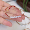Wholesale Women's Natural Freshwater Pearl Woven Bracelet With 18K Gold In Perfect Circle Shape For Good Luck