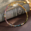 Wholesale Women's Natural Gem Tourmaline Sterling Silver Heart Beaded Bracelet Set With Precious Stones Original Design