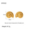 Wholesale Women's Natural Geometric Conch Earrings And Necklace Stainless Steel And Titanium Steel 18K Gold Plated Jewelry