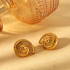 Wholesale Women's Natural Geometric Conch Earrings And Necklace Stainless Steel And Titanium Steel 18K Gold Plated Jewelry