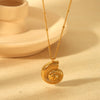 Wholesale Women's Natural Geometric Conch Earrings And Necklace Stainless Steel And Titanium Steel 18K Gold Plated Jewelry