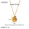 Wholesale Women's Natural Geometric Conch Earrings And Necklace Stainless Steel And Titanium Steel 18K Gold Plated Jewelry