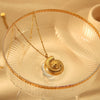Wholesale Women's Natural Geometric Conch Earrings And Necklace Stainless Steel And Titanium Steel 18K Gold Plated Jewelry